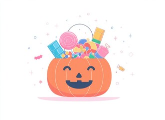 Fototapeta premium pumpkin candy bucket