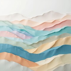 Obraz premium Dreamy Pastel Hills in Paper Layers