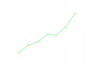 Line growth progressing chart, showing positive data trending up, transparent background for business visualization
