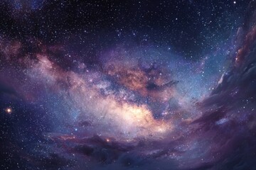 Fototapeta premium Glimpse of the colorful Milky Way galaxy with stars and cosmic dust in the night sky