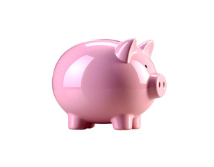 Obraz premium pink piggy bank isolated on transparent background, png 
