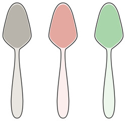 やさしい色のスプーンアイコン3種セット