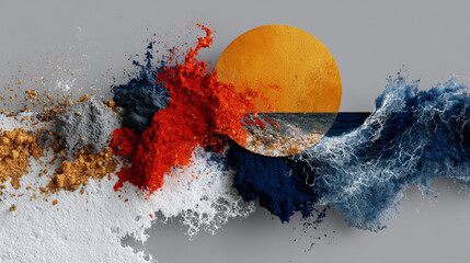 Abstract representation of gratitude, positioned left with ocean hue brings sense of peace, vibrant flow and high fidelity colors, gigapixel, relaxing moment