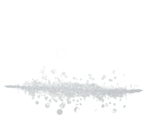 An image of a water drop with a spray of silver or white bubbles below