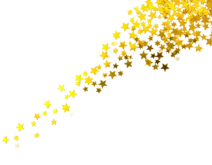 Golden starburst on a black background, suggesting a celebratory or fantastical theme