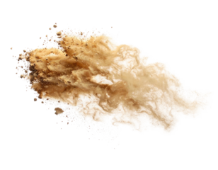 A cloud of beige particles suspended mid-air, with a soft, textured, and grainy effect