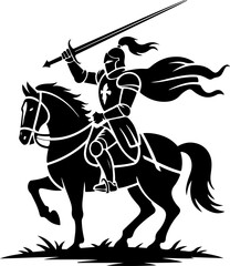 knight on horseback holding a lance