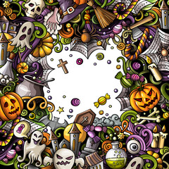 Happy Halloween cartoon funny border design