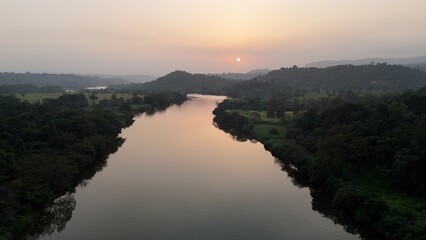 Sunset over river