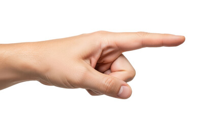 Index finger reaching to touch, indicate action, isolated on white background, cut out