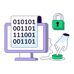 A unique design illustration of secure binary data
