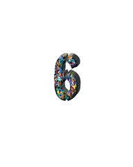Number  in Colorful Digital Mosaic Font.