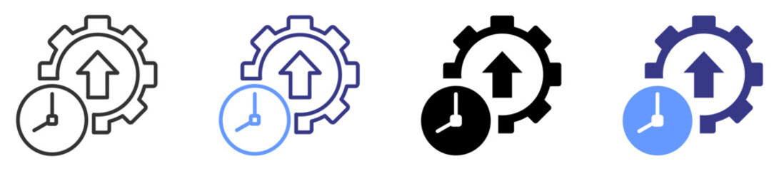 Obraz premium productivity icon set multiple style