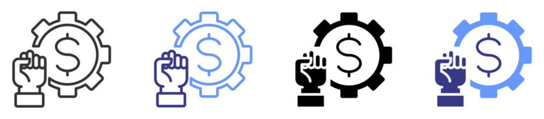 economy reform icon set multiple style