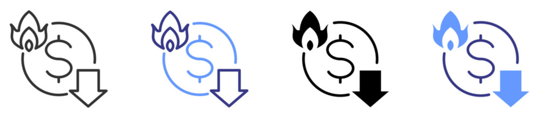 inflation icon set multiple style