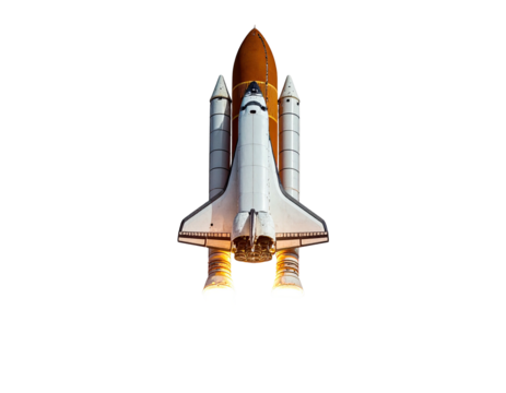 A detailed top-down perspective of a spacecraft ascending through the dark cosmos - Powered by Adobe