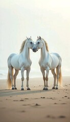 Obraz premium two white horses