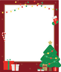 Christmas decorative border design with elements