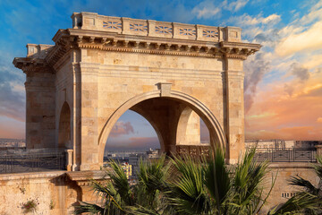 Bastion of Saint Remy famous monument Cagliari, Sardinia, Italy