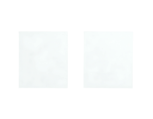 Two blank rectangles side by side on black background, suggesting empty spaces for content