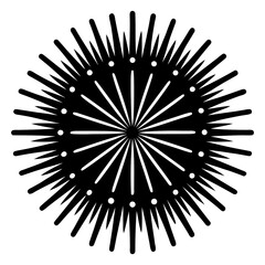 Obraz premium Circular Fireworks Silhouette Vector Illustration on White Background