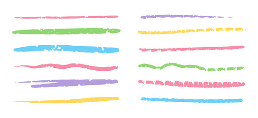 Swift crossed and wavy underlines. Lines by pen, pencil, marker. Color chalk curves. Vector thin charcoal strokes isolated on white background.