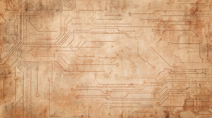 Vintage circuit board texture background about technology and engineering projects for website banners, technical documentation or repair service branding and electronics course materials