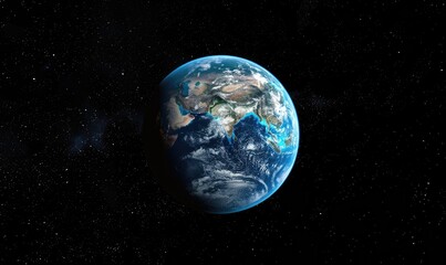 Earth planet from space. Cosmos background. Use science, education, environment
