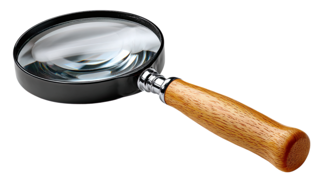 Magnifying Glass: This image captures a classic magnifying glass, a tool synonymous with exploration, discovery, and the pursuit of knowledge.