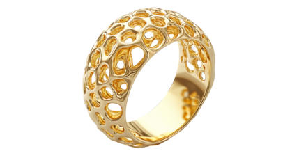 Golden Textured Ring Luxury Jewelry Accessory
