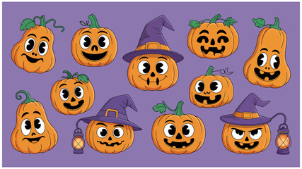 Fototapeta premium Pumpkin set 1
