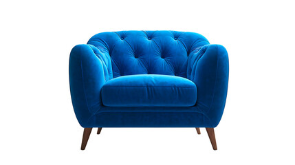 Elegant Blue Armchair Isolated