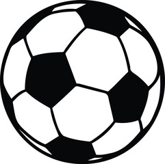 Classic black and white soccer ball with pentagon and hexagon panel design, symbolizing sport, football, athletics, and recreation, ideal for team, tournament, or design projects.