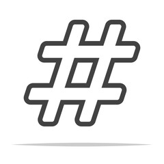 Hashtag symbol outline icon transparent vector isolated