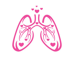 Healthy Lungs Flow combined with Love Symbol