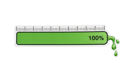 Green progress bar at 100 load isolated on transparent background