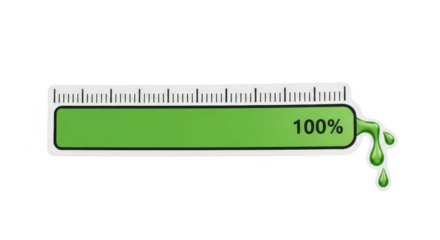 Green progress bar at 100 load isolated on transparent background