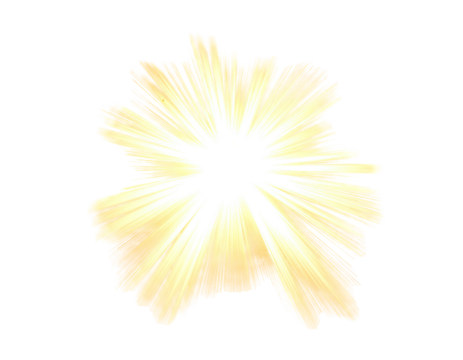A bright golden starburst effect, radiating light from a central point, against a black backdrop