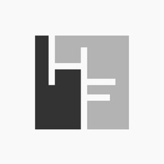 HF initial logo design vector