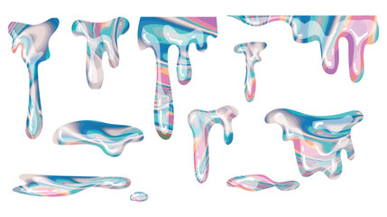 Holographic melting, liquid, vector abstract