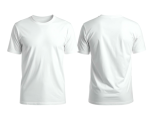 White apparel featuring front and back view, suitable for mockups or presentations