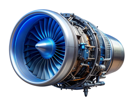  Futuristic Jet Engine with Glowing Blue Core
