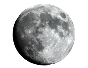 Detailed, high-resolution view of the Earth's natural satellite showcasing its craters and surface texture