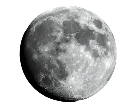 Detailed, high-resolution view of the Earth's natural satellite showcasing its craters and surface texture