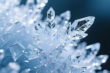 Polygonal Crystal Snowflake Macro Abstract