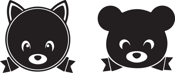 black and white cats vector