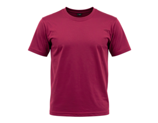 A plain maroon t-shirt against a black background, offering a clean and product-focused aesthetic