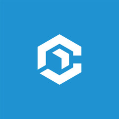 Hexagon Geometric Initial Letter C Arrow Logo Design Vector Template