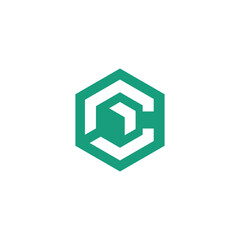 Fototapeta premium Hexagon Geometric Initial Letter C Arrow Logo Design Vector Template