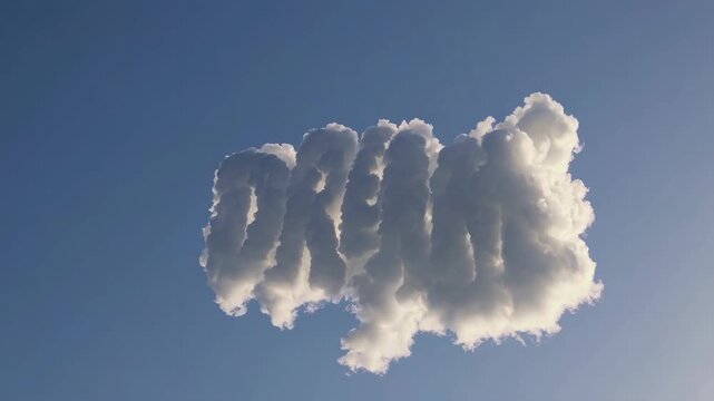 A single fluffy cloud floats against a clear blue sky, captured from a low-angle, creating a serene, dreamlike video atmosphere. Live desktop wallpaper.